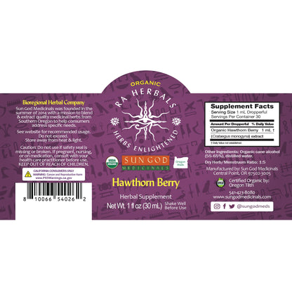Organic Hawthorn Berry Tincture